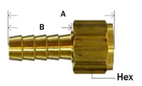 Brass Swivel Female Adapter - with Gasket Diagram